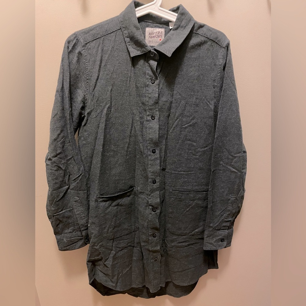 Naked and Famous flannel shirt dress.